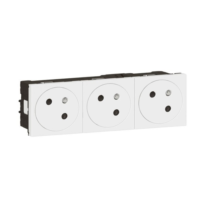 Legrand Mosaic - Prise 3x2P+T Surface Link - Connexion auto - à 45° - 6 modules - blanc - Réf : 278165L