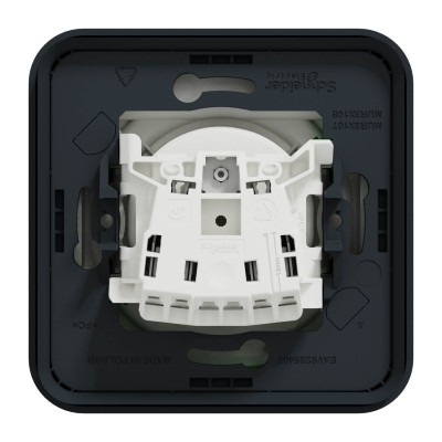 Schneider Mureva Styl - Prise courant 2P+T renforcée pour véhicule électrique - IP55 - Encastré - Anthracite - Réf : MUR36011