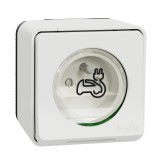 Schneider Mureva Styl - Prise courant 2P+T renforcée pour véhicule électrique - IP55 IK08 - saillie - blanc - Réf : MUR39010