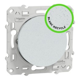 Schneider - Odace - inter lumineux - blanc Recyclé 10A à vis LED orange 1,5mA local/temoin - Réf : S510263