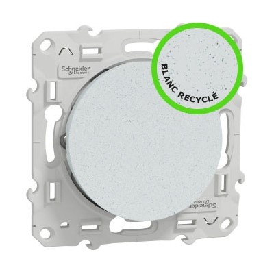 Schneider - Odace - inter lumineux - blanc Recyclé 10A à vis LED orange 1,5mA local/temoin - Réf : S510263