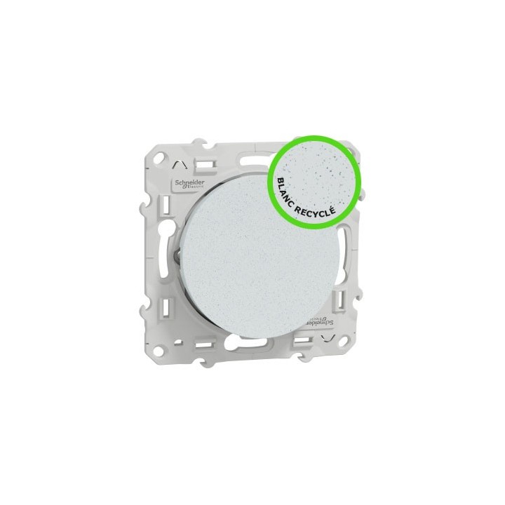 Schneider - Odace - inter lumineux - blanc Recyclé 10A à vis LED orange 1,5mA local/temoin - Réf : S510263