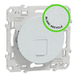 Schneider - Odace - prise RJ45 - blanc Recyclé - grade 3 (multimédia) cat. 6 STP - Réf : S510476
