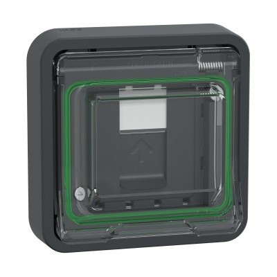 Schneider Electric - Mureva Styl - Prise RJ45 cat 6A blindé STP FTP - composable - IP55 IK07 - gris - Réf : MUR35038