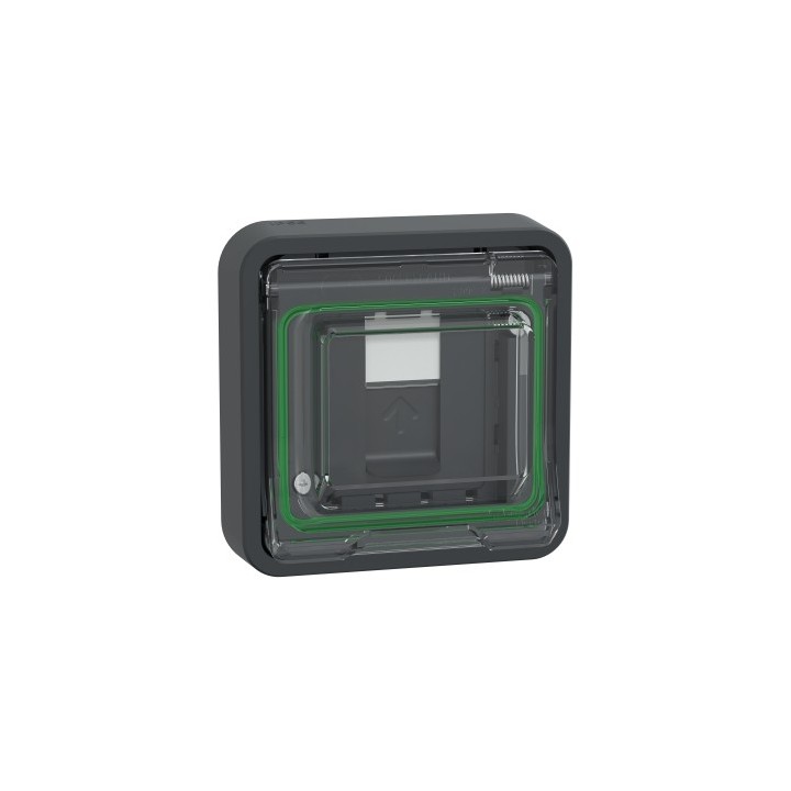 Schneider Electric - Mureva Styl - Prise RJ45 cat 6A blindé STP FTP - composable - IP55 IK07 - gris - Réf : MUR35038