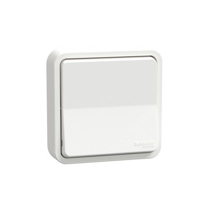 Schneider Electric - Mureva Styl - Va et vient - complet encastré - IP55 - IK08 connex auto - blanc - Réf : MUR39037