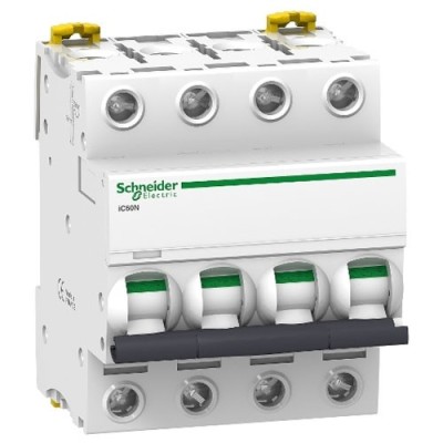 Schneider Electric - Acti9, iC60N disjoncteur 4P 10A courbe C - Réf : A9F74410