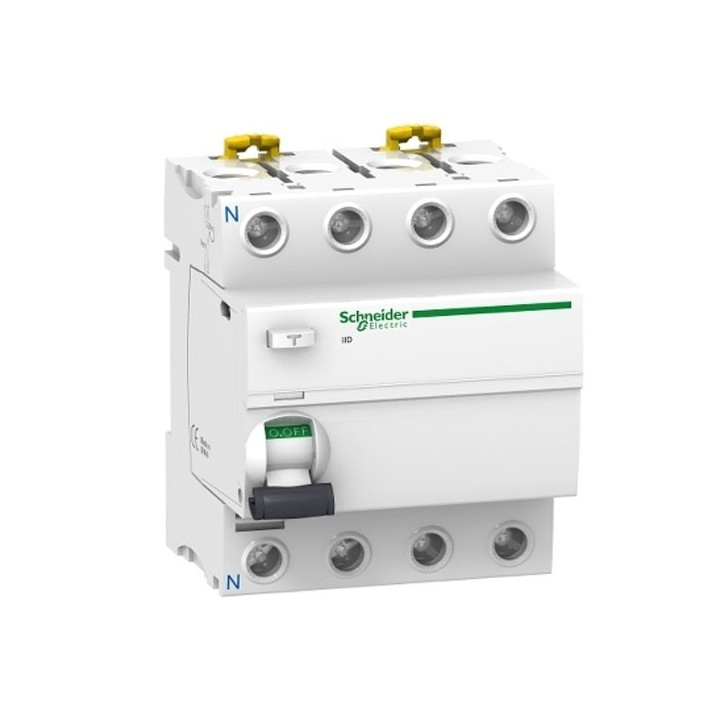 Schneider Electric - Acti9, iID interrupteur différentiel 4P 63A 30mA type AC - Réf : A9R41463