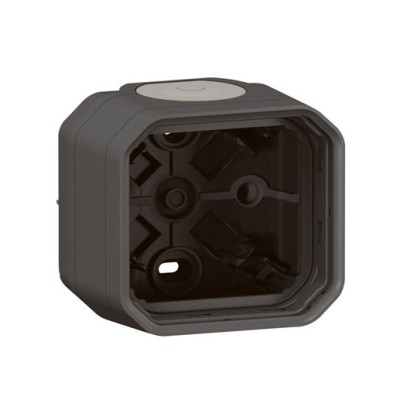 Legrand - Boîtier saillie étanche Plexo 1 poste avec 2 embouts à  membrane et 1 entrée - anthracite - Réf : 069601L