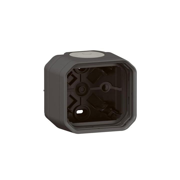 Legrand - Boîtier saillie étanche Plexo 1 poste avec 2 embouts à  membrane et 1 entrée - anthracite - Réf : 069601L