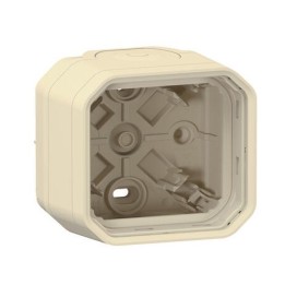Legrand - Boîtier saillie étanche Plexo 1 poste avec 2 embouts à  membrane et 1 entrée - sable - Réf : 069863L