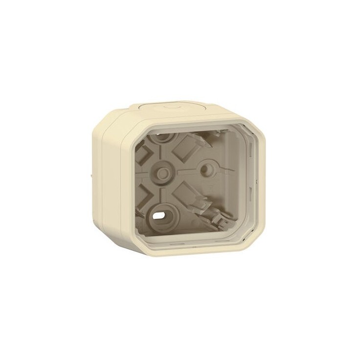 Legrand - Boîtier saillie étanche Plexo 1 poste avec 2 embouts à  membrane et 1 entrée - sable - Réf : 069863L