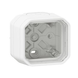 Legrand - Boîtier saillie étanche Plexo 1 poste avec 2 embouts à  membrane et 1 entrée - blanc - Réf : 069689L