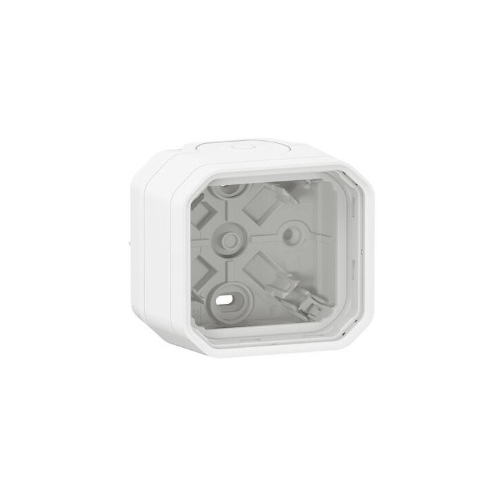 Legrand - Boîtier saillie étanche Plexo 1 poste avec 2 embouts à  membrane et 1 entrée - blanc - Réf : 069689L