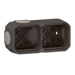 Legrand - Boîtier saillie étanche Plexo 2 postes horizontaux et verticaux 4 membranes - anthracite - Réf : 069602L