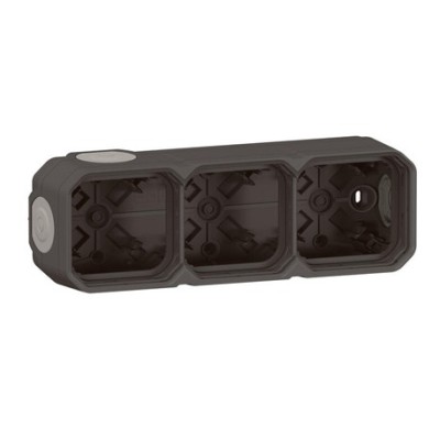 Legrand - Boîtier saillie étanche Plexo 3 postes horizontaux et verticaux 5 membranes - anthracite - Réf : 069603L