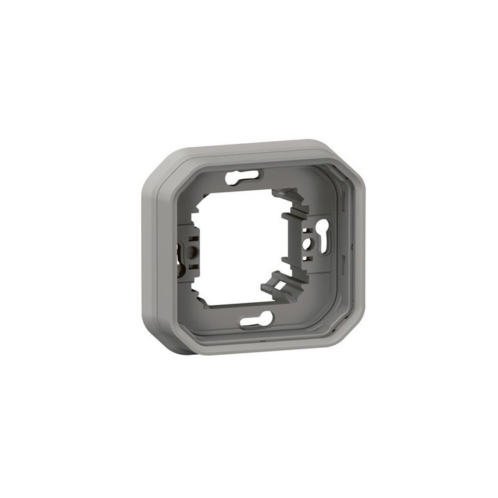 Legrand - Support plaque étanche pour montage encastré 1 poste Plexo - gris - Réf : 069681L