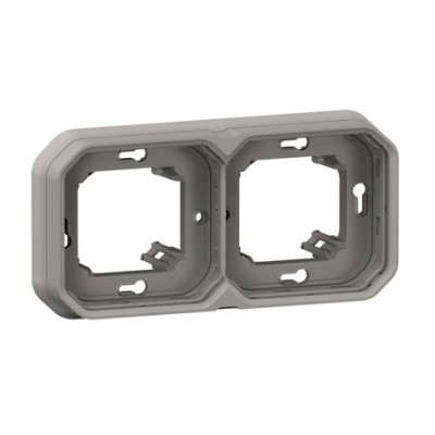Legrand - Support plaque étanche pour montage encastré 2 postes horizontaux ou verticaux Plexo - gris - Réf : 069683L