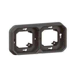 Legrand - Support plaque étanche pour montage encastré 2 postes horizontaux ou verticaux Plexo - anthracite - Réf : 069607L