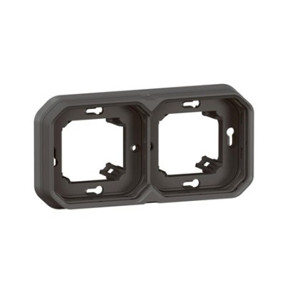 Legrand - Support plaque étanche pour montage encastré 2 postes horizontaux ou verticaux Plexo - anthracite - Réf : 069607L