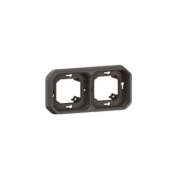 Legrand - Support plaque étanche pour montage encastré 2 postes horizontaux ou verticaux Plexo - anthracite - Réf : 069607L