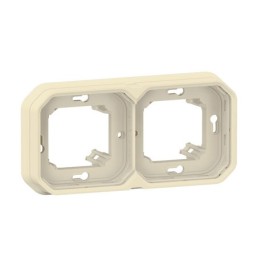 Legrand - Support plaque étanche pour montage encastré 2 postes horizontaux ou verticaux Plexo - sable - Réf : 069853L