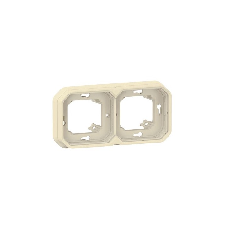 Legrand - Support plaque étanche pour montage encastré 2 postes horizontaux ou verticaux Plexo - sable - Réf : 069853L