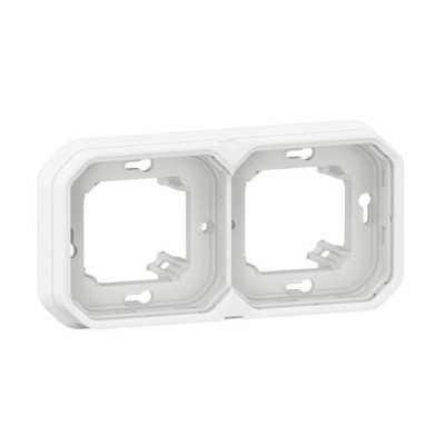 Legrand - Support plaque étanche pour montage encastré 2 postes horizontaux ou verticaux Plexo - blanc - Réf : 069694L