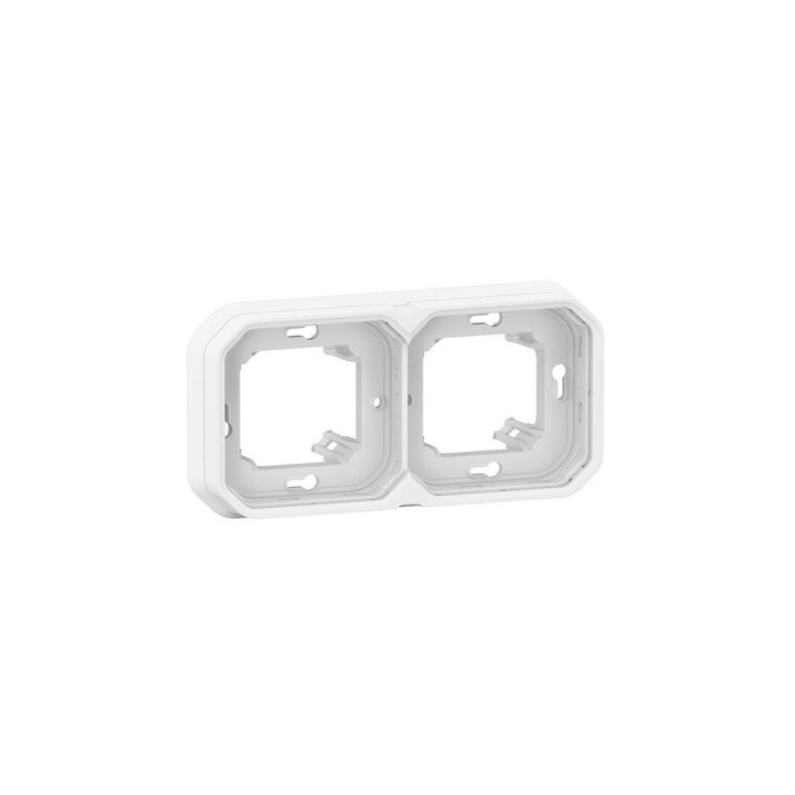 Legrand - Support plaque étanche pour montage encastré 2 postes horizontaux ou verticaux Plexo - blanc - Réf : 069694L