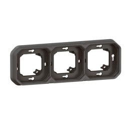 Legrand - Support plaque étanche pour montage encastré 3 postes horizontaux ou verticaux Plexo - anthracite - Réf : 069608L