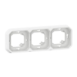 Legrand - Support plaque étanche pour montage encastré 3 postes horizontaux ou verticaux Plexo - blanc - Réf : 069698L