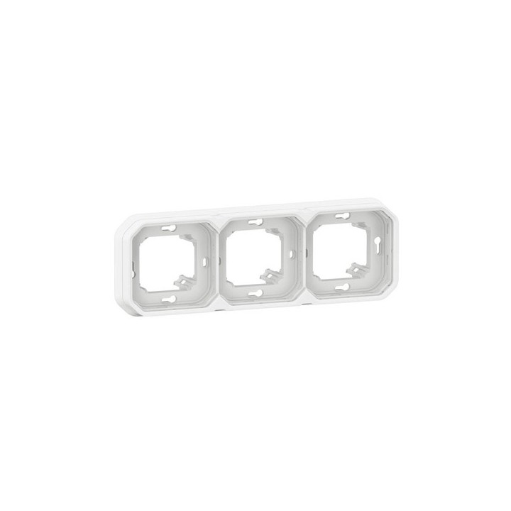 Legrand - Support plaque étanche pour montage encastré 3 postes horizontaux ou verticaux Plexo - blanc - Réf : 069698L