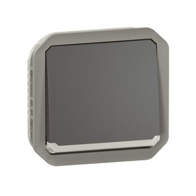 Legrand - Interrupteur ou va-et-vient lumineux avec voyant étanche Plexo 10AX 250V IP55 composable anthracite - Réf : 069803L