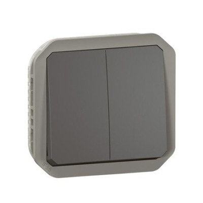 Legrand - Commande double étanche pour réaliser 3 fonctions Plexo IP55 IK08 composable anthracite - Réf : 069805L