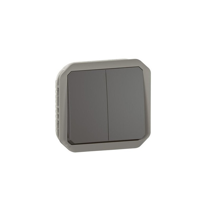 Legrand - Commande double étanche pour réaliser 3 fonctions Plexo IP55 IK08 composable anthracite - Réf : 069805L