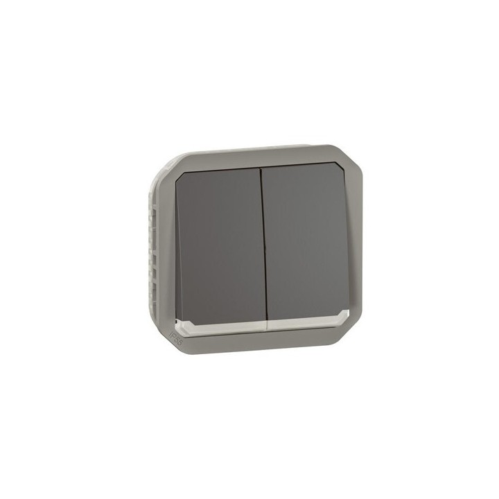 Legrand - Commande double étanche pour réaliser 3 fonctions Plexo IP55 IK08 composable anthracite - Réf : 069806L