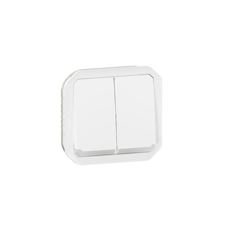 Legrand - Commande double étanche pour réaliser 3 fonctions Plexo IP55 IK08 composable blanc - Réf : 069626L