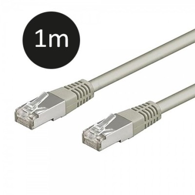 Krisane - Cordon RJ45 blindé - S/FTP CAT6 - 1 m - gris - réf : KRI6-100G