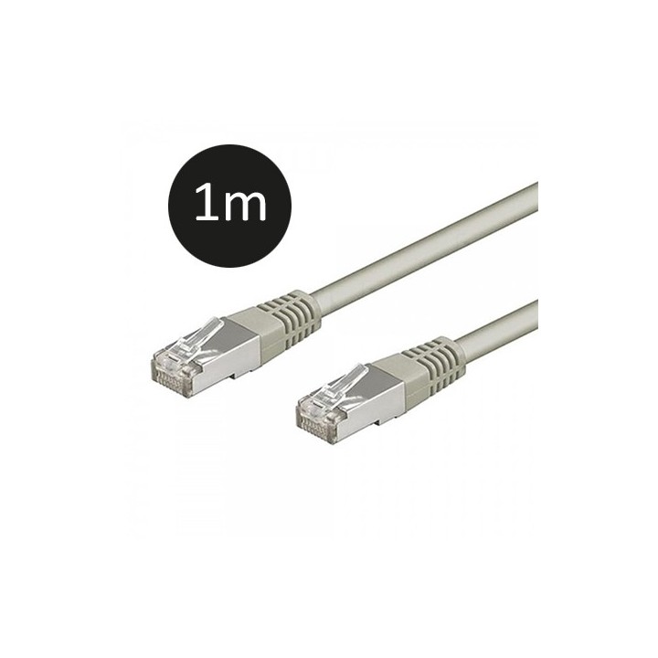 Krisane - Cordon RJ45 blindé - S/FTP CAT6 - 1 m - gris - réf : KRI6-100G