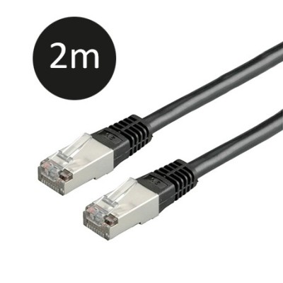 Krisane - Cordon RJ45 blindé - S/FTP CAT6 - 2 m - noir - réf : KRI6-200N