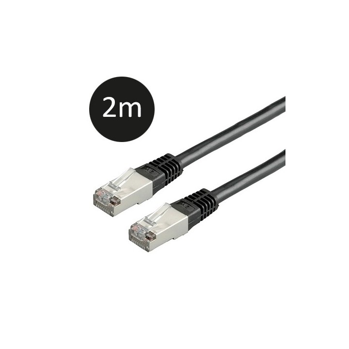 Krisane - Cordon RJ45 blindé - S/FTP CAT6 - 2 m - noir - réf : KRI6-200N