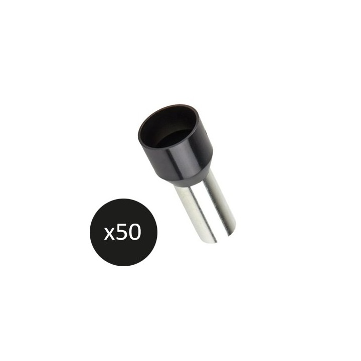 Krisane - Embout de câblage pré-isolé - Sachet de 50 unités - Noir - 25mm² - Réf : KRIEC250N