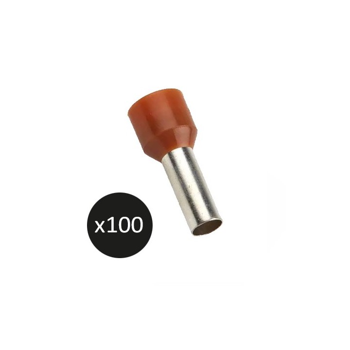 Krisane - Embout de câblage pré-isolé - Sachet de 100 unités - Marron - 10mm² - Réf : KRIEC100M
