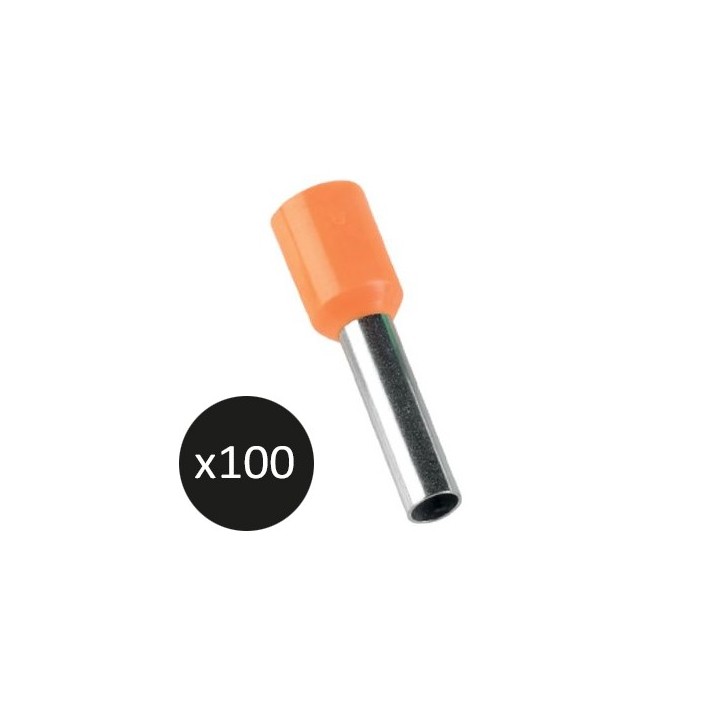 Krisane - Embout de câblage pré-isolé - Sachet de 100 unités - Orange - 4mm² - réf : KRIEC040O