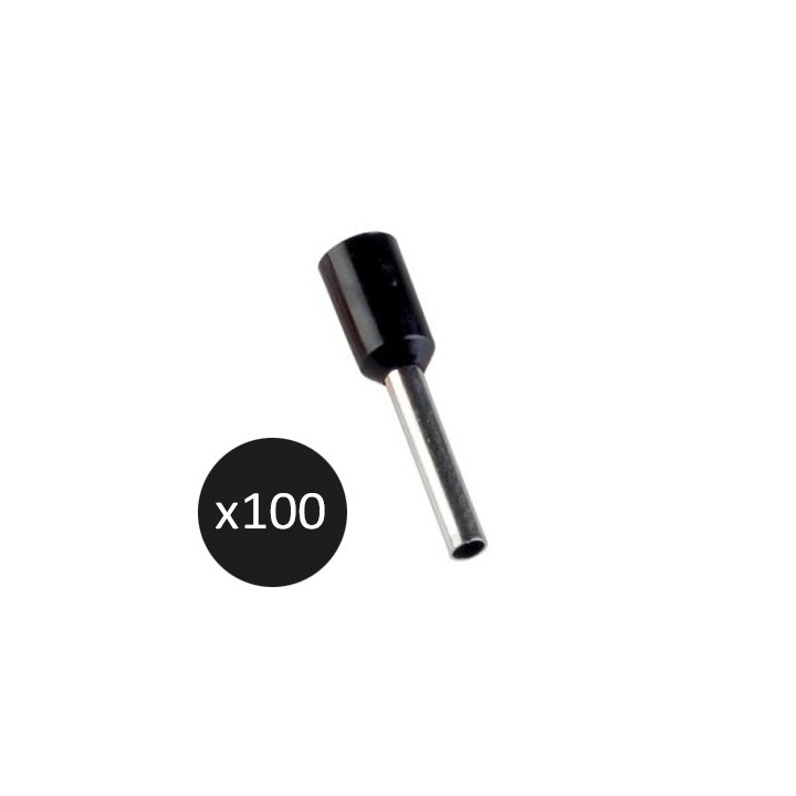 Krisane - Embout de câblage pré-isolé - Sachet de 100 unités - Noir - 1.5mm² - Réf : KRIEC015N