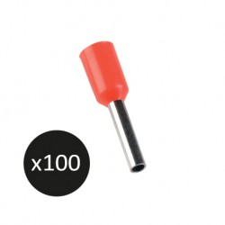 Krisane - Embout de câblage pré-isolé - Sachet de 100 unités - Rouge - 1mm² - Réf : KRIEC010R