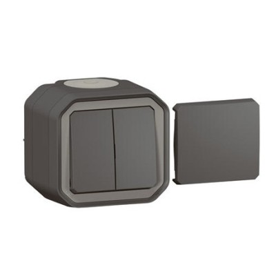 Legrand - Transformeur étanche réversible pour réaliser 5 fonctions Plexo IP55 IK08 complet saillie - anthracite - Réf : 069789L