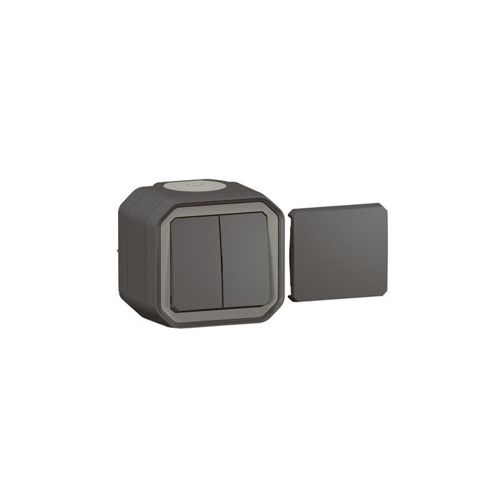 Legrand - Transformeur étanche réversible pour réaliser 5 fonctions Plexo IP55 IK08 complet saillie - anthracite - Réf : 069789L