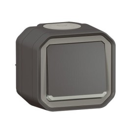 Legrand - Interrupteur ou va-et-vient lumineux avec voyant Plexo 10A 250V IP55 complet saillie - anthracite - Réf : 069736L