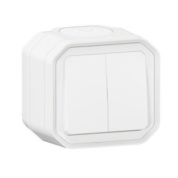 Legrand - Commande double étanche pour réaliser 3 fonctions Plexo IP55 IK08 complet saillie - blanc - Réf : 069755L